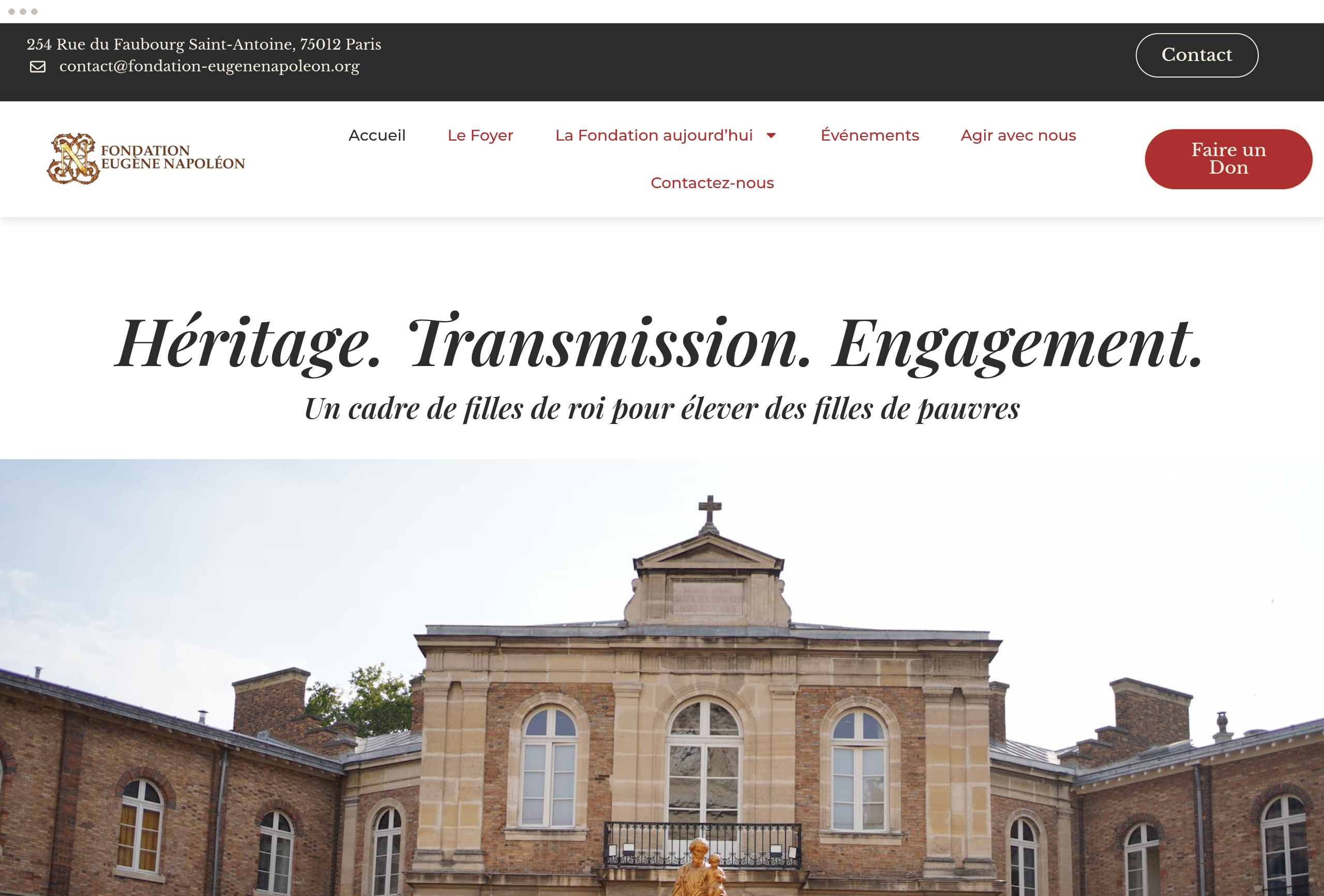 Fondation Eugène Napoléon - Site internet créé par Mon Site Simple & Pratique