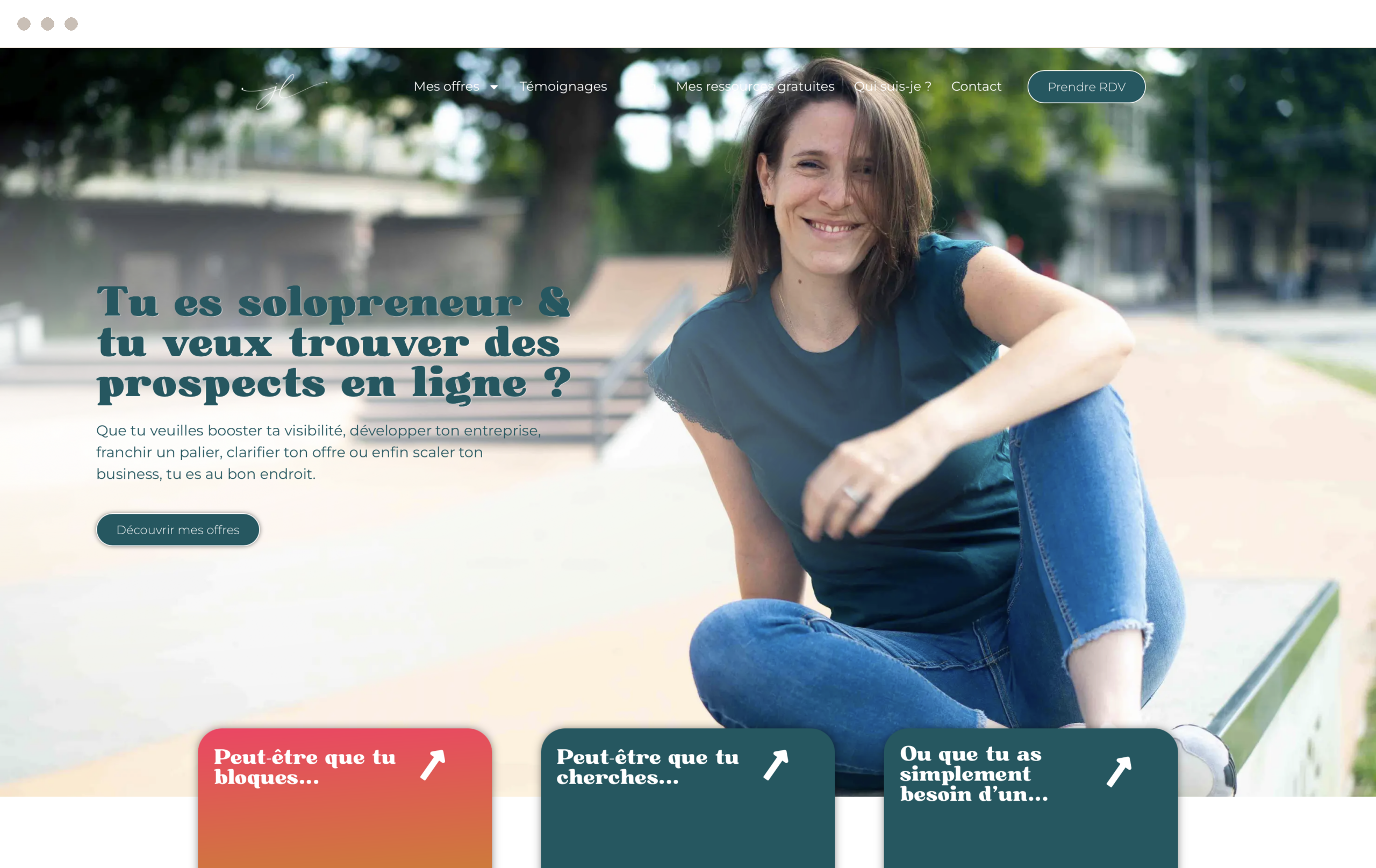 Julie Lhoest, coach business - Site internet créé par Mon Site Simple & Pratique
